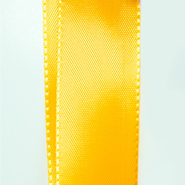 Taftová stuha - tmavá žlutá (25 mm, 50 m/rol)