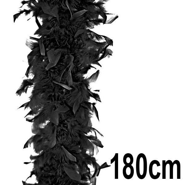 Péřové dekorační boa 180cm - černá (1ks)
