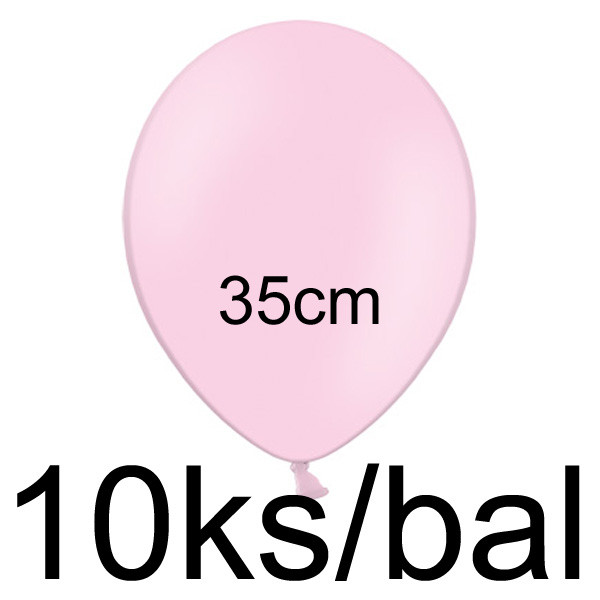 Balonek pastelový - Ø35 cm - růžová (10 ks/bal)