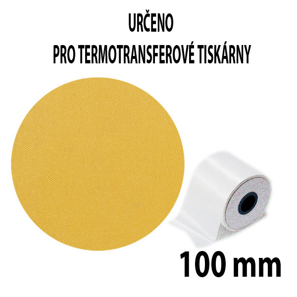 Věncové stuhy do TTR tiskáren- satén - žlutá (100 mm, 10 m/rol)