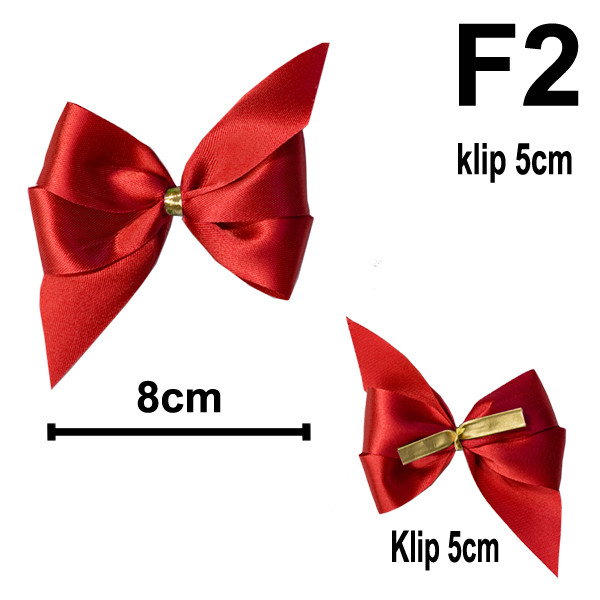 Mašlička s klipem typ F2 - červená (10 ks/bal)