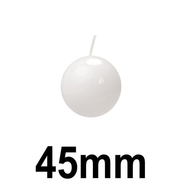 Svíčka koule LAKOVANÁ, Ø 4,5 cm - bílá ( 1 ks )
