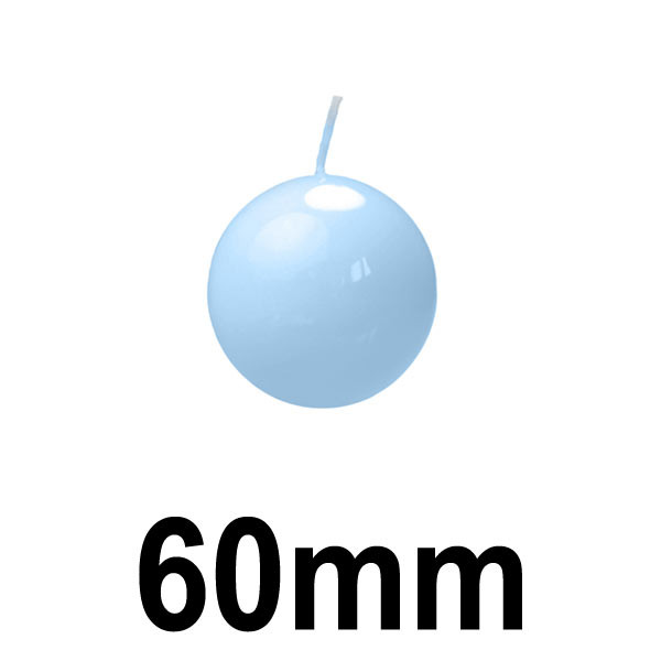 Svíčka koule LAKOVANÁ, Ø 6 cm - světle modrá ( 1 ks )