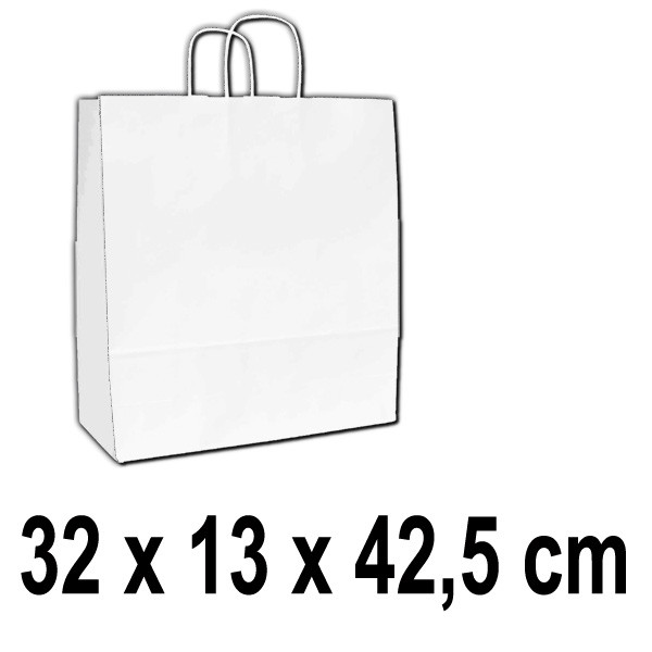 Papírová taška 32 x 13 x 42,50 cm  - bílá (10 ks/bal)
