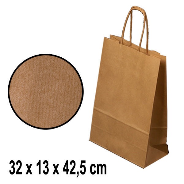 Papírová taška NATURA  S - 32  x 13 x 42,5 cm  - hnědá (10 ks/bal)