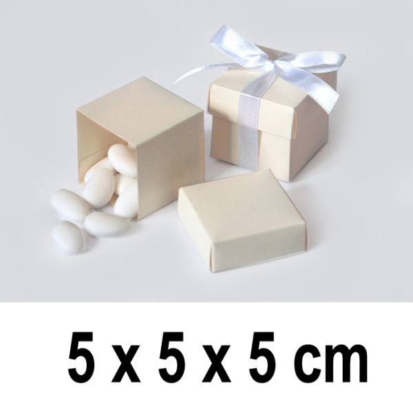 Dárková krabička CUBE 5 x 5 x 5 cm - smetanová (10 ks/bal)