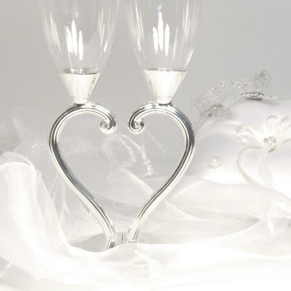 Svatební skleničky na přípitek SRDCE (2 ks/bal)