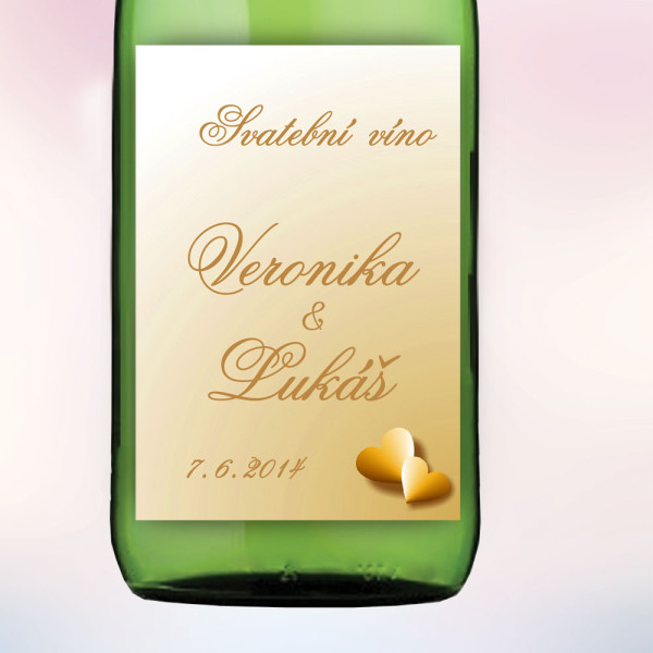 Etiketa na víno ELEGANCE 5,5 x 8 cm - zlatá (9 ks/bal)