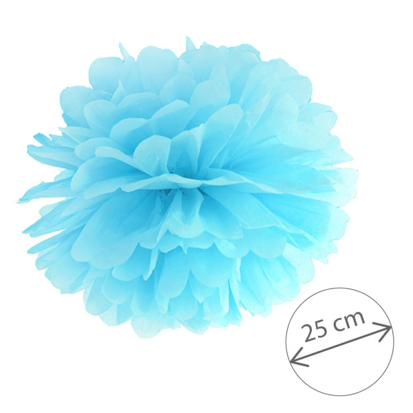 Papírová dekorace - Pompom Ø 25 cm - světlá modrá ( 1 ks )