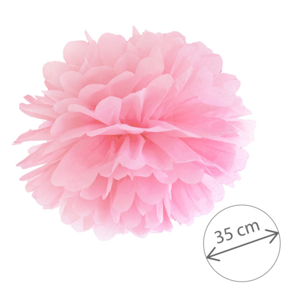 Papírová dekorace - Pompom Ø 35 cm - růžová ( 1 ks )