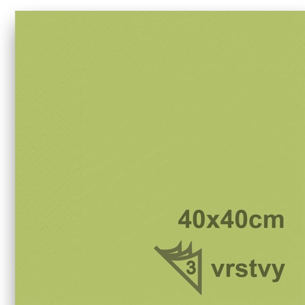 Ubrousky 40 x 40 cm - olivová (50 ks/bal)