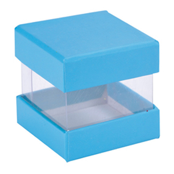 Dárková krabička s víčkem, 4x4x4 cm - tyrkysová (6 ks/bal)