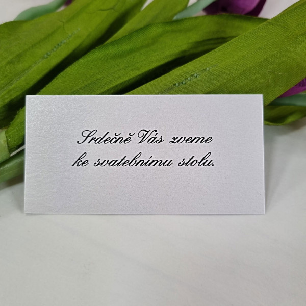 Pozvánka ke svatebnímu stolu UNI 10x5 cm - perleť (1 ks)