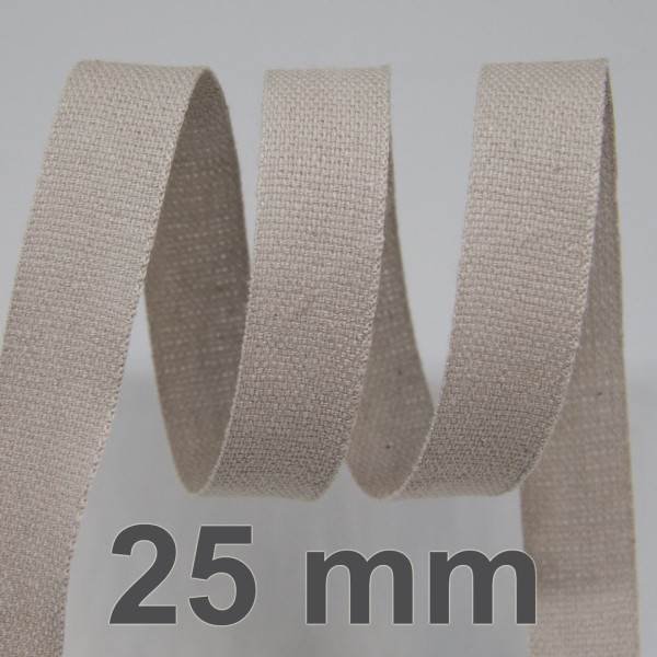 Bavlněná stuha - Cordula 25 mm - šedá 105 (20 m)