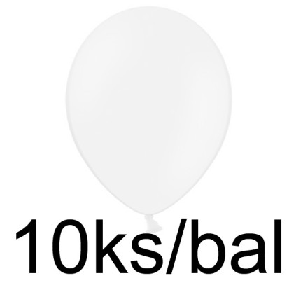 Balonek pastelový -  Ø30cm - bílá (10 ks/bal)