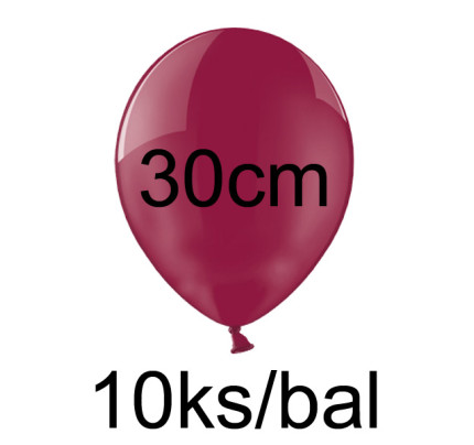 Balonek KRYSTAL - Ø30cm - bordó (10 ks/bal)