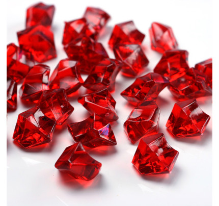 Dekorační krystaly - červená (50ks/bal)