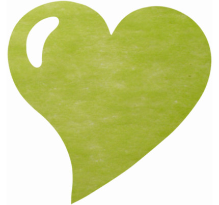 Svatební prostírání z vlizelínu - srdce 38x38cm - světle zelená (50ks/bal)