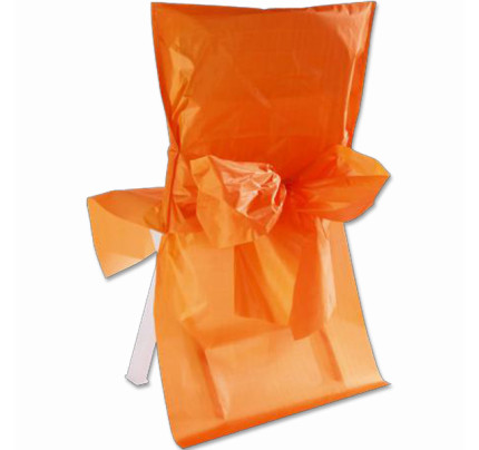 Saténové svatební potahy na židle 50x95cm - oranžová (10ks/bal)