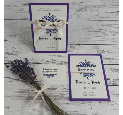 Svatební oznámení - Provence - fialová (1 ks)
