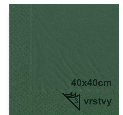Ubrousky 40 x 40 cm - tmavě zelené (50 ks/bal)